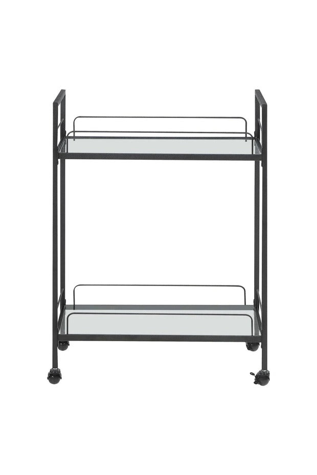 Metal Bar Servis Arabası, Siyah Servis Ve Sunum Arabası